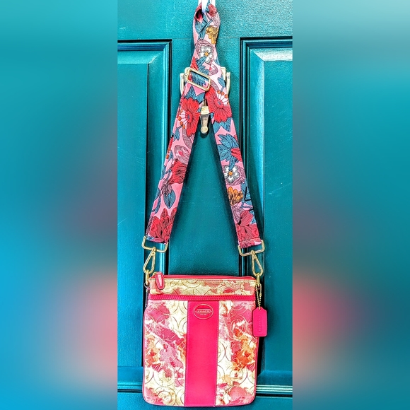 Coach Bags Coach Pink Floral Crossbody Purse With New Boutique Bold